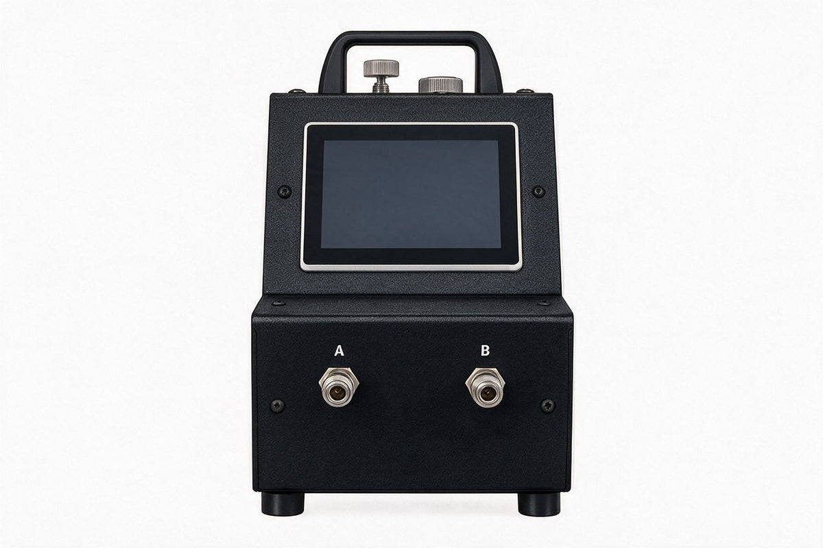 Air Gage Pro M5 dual master air gage station, 2 inputs A and B, front view