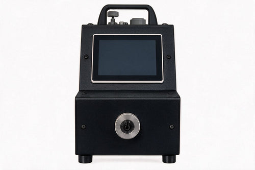 Air Gage Pro M5-L single master digital air gage station, 1 input, front view with quick-connect coupler