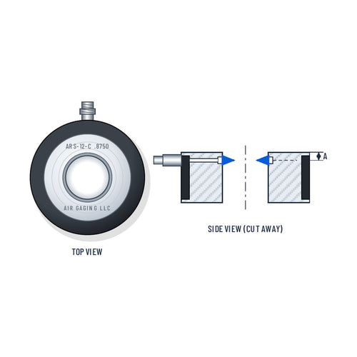 Air ring gage with jets near the face; the ARX sets them closer still